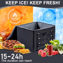 SugarFox Bold Color Block Trunk Organizer, Foldable + 26L Ice Pack, Shoe Space, Stylish for SUV/Car, Men’s Car Accessory, Black-X212