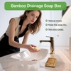 Self-Draining Bamboo Soap Dish – Natural One-Piece Soap Saver for