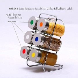 HYBSK Hylabelest Klebeetiketten, 10 mm, farbige Punkte, 10 sortierte farbige Kreisaufkleber, insgesamt 1400 Stück