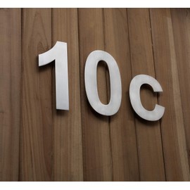 QT Modern House Number - SMALL 4 Inch - Brushed Stainless Steel (Number 1 One), Floating Appearance, Easy to install and made of solid 304