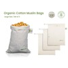 AMOUR INFINI Reusable Organic Cotton Grocery Bags |Biodegradable,Food Safe,Washable Produce