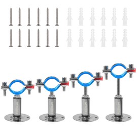 Kodilin 4PCS Upgraded Wall Mount Ceiling Mount Pipe Supports, 304 Stainless Steel Wall Mount Pipe Clamp Suitable for OD Pipe 1"(32-34mm), Pipe Support Bracket Adjustable Clamp and Height 50+50mm