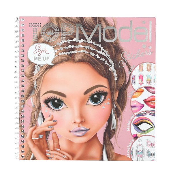 Depesche 12723 TOPModel Glitter Queen Dress Me Up Face Sticker Book with 24 Pages to Create Beautiful Looks, Colouring Book with 7 Sticker Sheets