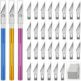 3 PCS Exacto Knife, Hobby Knife, Craft Knives with 30 PCS Spare Exacto Knife Blades(#11),Profession Craft Knifes for Crafts, Arts, Modeling, Scrapbooking, Stencil By XEKIGU, AK0103