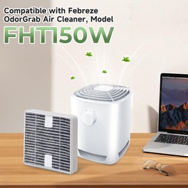 Harebery 8 Pack FRF105 Filter Replacement, Compatible with Febreze OdorGrab FHT150W Air Cleaner, Odor Reducer Activated Carbon