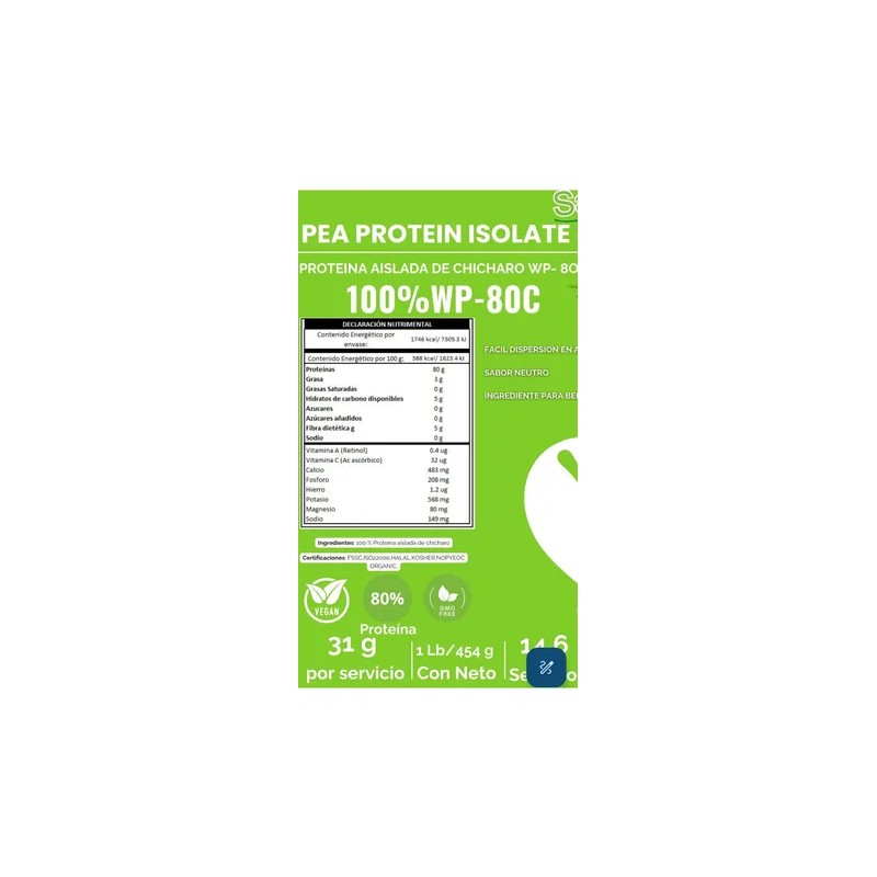 Proteína De Chícharo Orgánica 1000 G