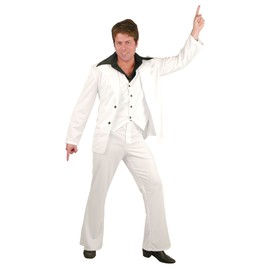 Charades Men's Disco Fever Suit, White, Large