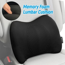 AUTOXBERT TPE Gel +Memory Foam Car Seat Back Support Breathable Lumbar Support Cushion