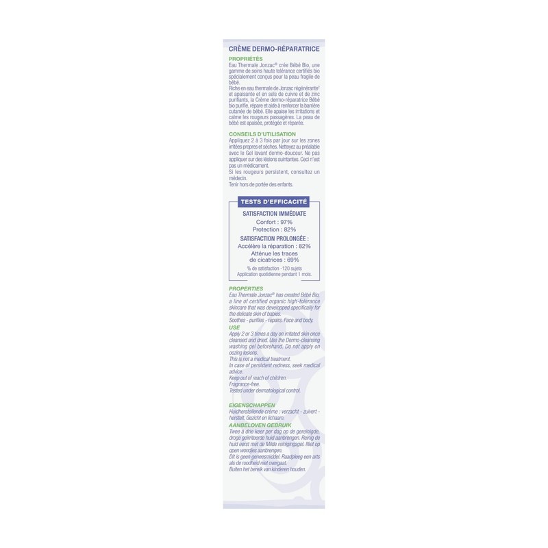 Eau de Jonzac Bébé Bio Dermo-Repair Cream Fragrance Free 40ml