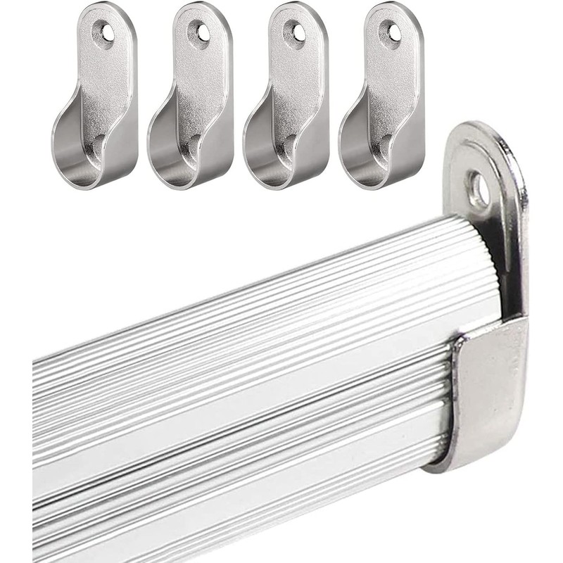 MACHSWON 16mm Oval Closet Rod End Supports,Wardrobe Rod Flange Bracket