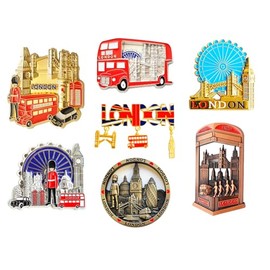 Best Mix of London Icons Design Set of 7 Metal Fridge Magnets