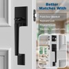 AEEKEL Black Front Door Handle No Lock, Exterior Entry Door