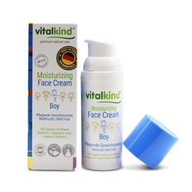 vitalkind Moisturising Face Cream Boy - Premium Natural Care for Kids Premium Natural Cosmetics for Boys by Vitalkind Nourishing Face Cream with 99% Ingredients of Natural Origin.