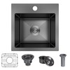 15 x 15 Inch Black Drop In Kitchen Sink -