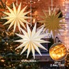 EASY JOY 14-Pointed Brown White Paper Star Lanterns Christmas Paper