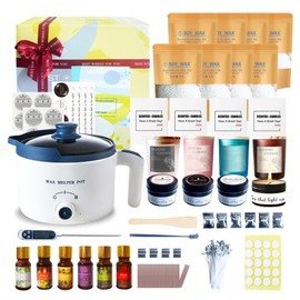 Wax Making Kit for Candles, Home DIY Candle Making Kit with Glass Jars for Adult, Candle Making Starter Kit with Wax Melter for Art & Craft