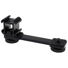 EMSea Cold Shoe Mount Adapter Triple Cold Shoe Extension Bar with 1/4inch Screws Black Aluminum Alloy Sport Cameras Monitors DSLRs Stabilizer