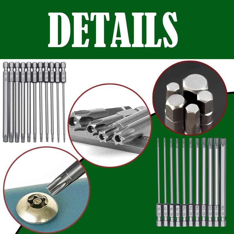 11Pcs 100mm Star Screwdriver Set Security Bit Set Security Screwdriver