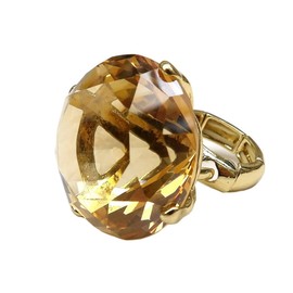 NYFASHION101 Women's Extra Big Rhinestone Fashion Stretch Ring, Aurora Borealis/Silver-Tone