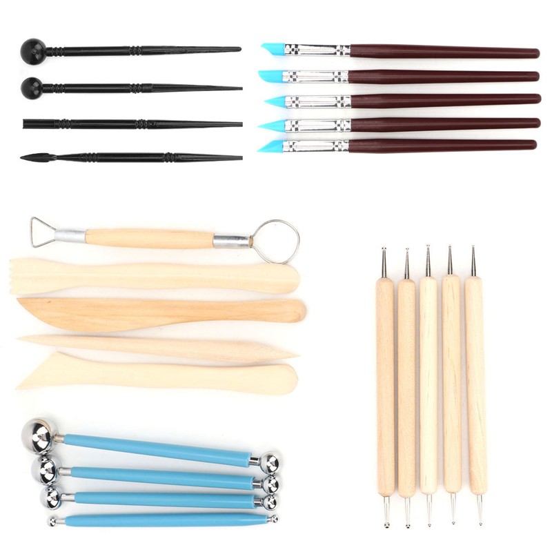 Wooden Pottery Clay Craft Sculpting Modeling Tools DIY Carved Art
