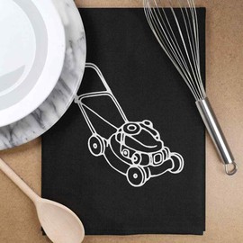 Azeeda 'Lawnmower' Black Cotton Tea Towel/Dish Cloth (TW00043129)