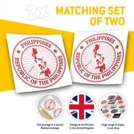 Square Stickers (Set of 2) 7.5cm - Republic of The Philippines Travel Map Fun Decals for Laptops,Tablets,Luggage,Scrap Booking,Fridges, #4503