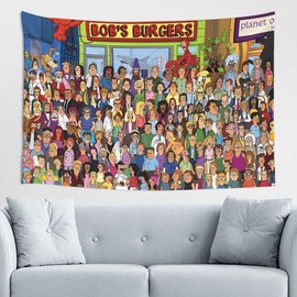 Bob Burgers Wall Art Tapestry Bob's Cartoon Burgers Wall Tapestry for Bedroom Living Room Dormitory Decoration 40 inches X 60 inches - size: 40*60