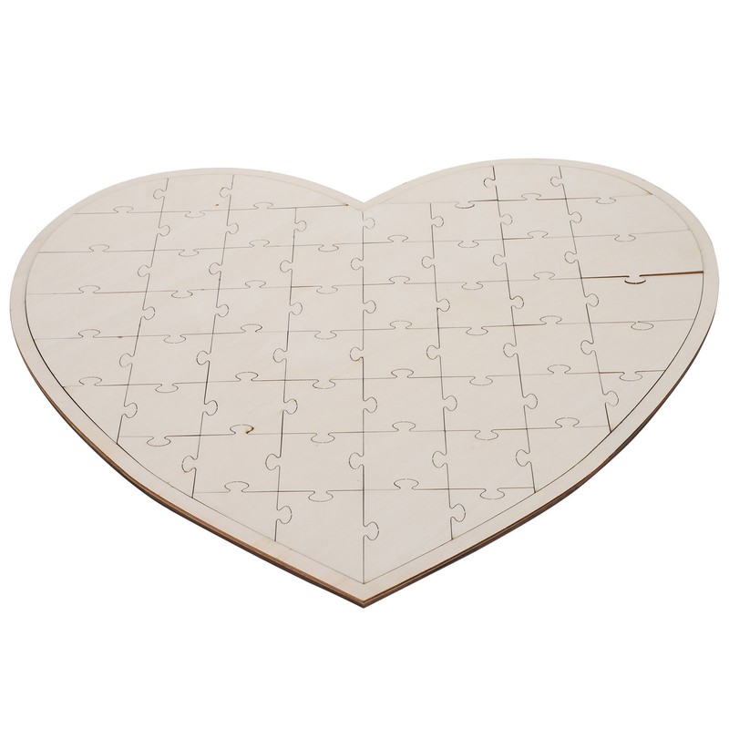 Wooden Heart Puzzle Wedding Games Personalization Message Board Craft Decorations