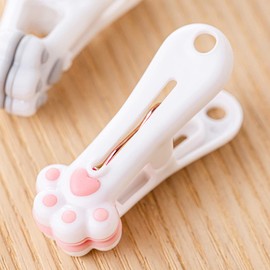 Lawen Creative /Cute Cat Paw Soft Rubber Clothes Peg, Sturdy Locking Clip (Pack of 24, Grey/Pink)