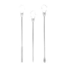 3Pcs Nail Art Stirring Rod - Professional Nail Art Spoon Spatula Set Nail Picker Stainless Steel Needle Stick Gel Mixing Manicure Nail DIY Tools for Nail Polish(02)