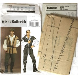 Butterick B4574 Men's Medieval Outlaw Renaissance Fair Costume Sewing Pattern, Sizes XL-XXXL