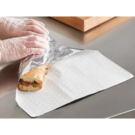 500 Pcs Pre Cut Aluminum Foil Sheets for Food- Insulated, Grease-Resistant Foil Wrap for Hot Food Items- Unprinted, Honeycomb Laminated Food Wrap Foil Sheet- 10 3/4" x 14"
