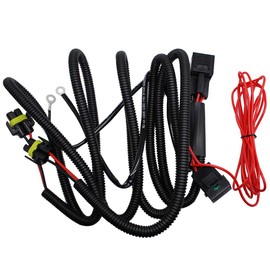 HUIQIAODS H11 880 881 H8 Universal 40A Relay Wiring Harness Kit Fits LED Automotive Fog Light Conversion Assemblies