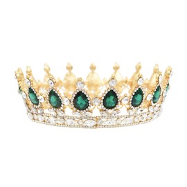 PACKOVE Baroque Rhinestone Crown Headdress for Women Alloy Decorative Crown Shining Finish Elegant Hair Accessory for Parties and Weddings