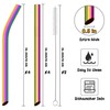 NiHome Extra Wide Reusable Iridescent Stainless Steel Drinking Straws for