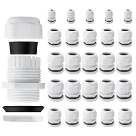 HISports Cable Entry Set, 25 Pieces IP68 Waterproof Cable Glands M12, M16, M20, M25 for Outdoor, Garden, Switch and Junction Box Control Boxes and Outdoor Applications