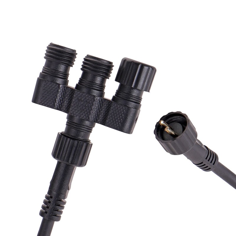 CLGarden IP44 Low Voltage 3-Way Splitter Plug & Light Plug-In