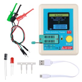 LCR-T7 Transistor Tester, Multifunctional TFT Transistor Tester with One Key Operation, Graphical Display, Auto Shut Off for Diode Triode Capacitor Resistor, Transistor