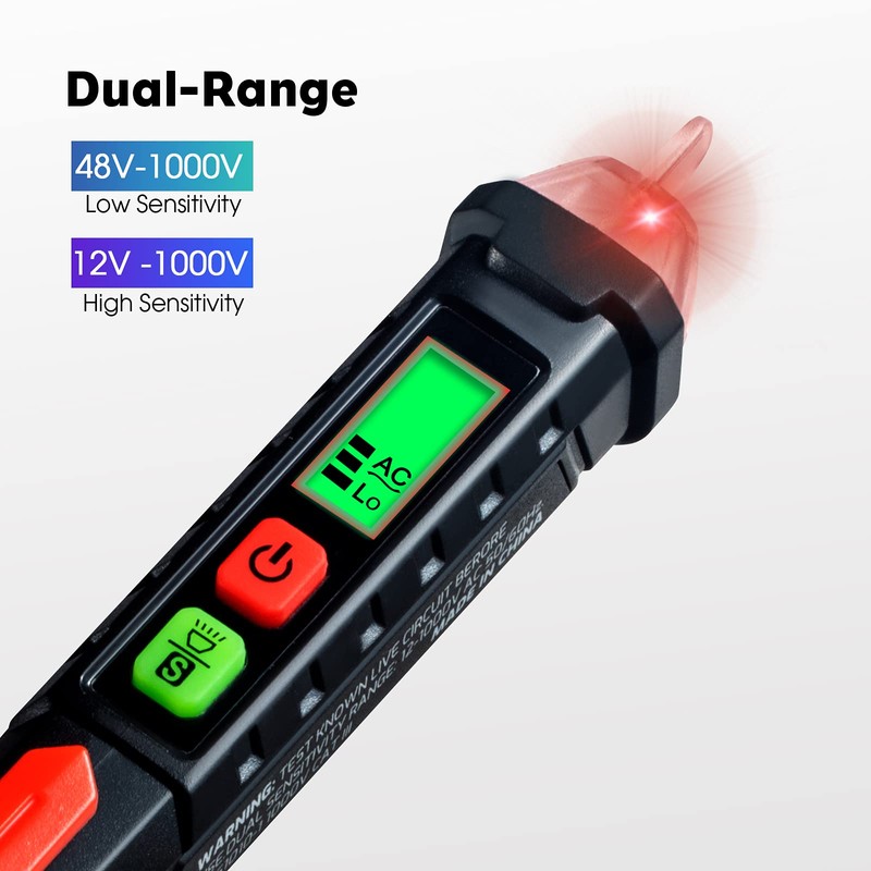 WGGE AC Voltage Tester/Non-Contact Voltage Tester with Dual Range AC