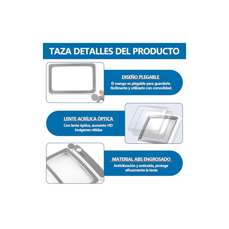 QICHEN Lupa para Leer Plegable para Personas Mayores, Lupa de