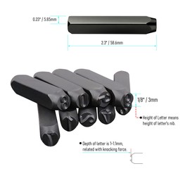 Number and Letter Stamp Set, 1/8"(3mm) Metal Stamping Kit, A-Z & 0-9 36 PCS Punch Press Tool for Metal Plastic Wood Leather & More