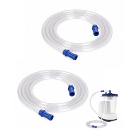 2-Pack Replacement Suction Tubing Compatible with PureWick PW100 Collection System, Clear Flexible Connection Tube with Blue End Connectors, Tubing Only