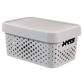 CURVER Storage Box Infinity Gepunktet 26,8x18,6x12,4cm in Light Grey, 26.8 x 18.6 x 12.4 cm