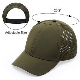 LUCKYBUNNY Unisex Quick Dry Baseball Cap with Breathable Mesh, Adjustable Sports Hat Running Cap Outdoor Sun Hat for Men