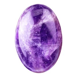 2.4" Amethyst Crystal, Pocket Palm Healing Crystals, Healing Crystal Gemstones, Nature Purple Reiki Spiritual Energy Crystals Worry Stone for Anxiety Stress Relief Meditation Massage
