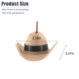 ZIMISI Western Cowboy Hat Car Hanging Ornament, Mini Cowgirl Hat Car Rear View Mirror Charm, Cute Handmade Hats Pendent, Vehicle Interior Country Decoration Accessories for Women Girls (Khaki)
