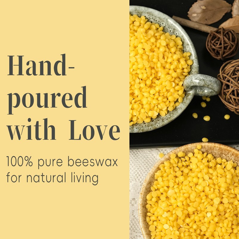 2x5 Inch Beeswax Candles, 4 Packs, 100% Natural Beeswax Pillar