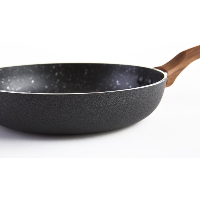 IMUSA USA Woodlook 8" Black Stone Fry Pan Handle and