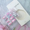 24Pcs Almond Press on Nails Medium Length Fake Nails with