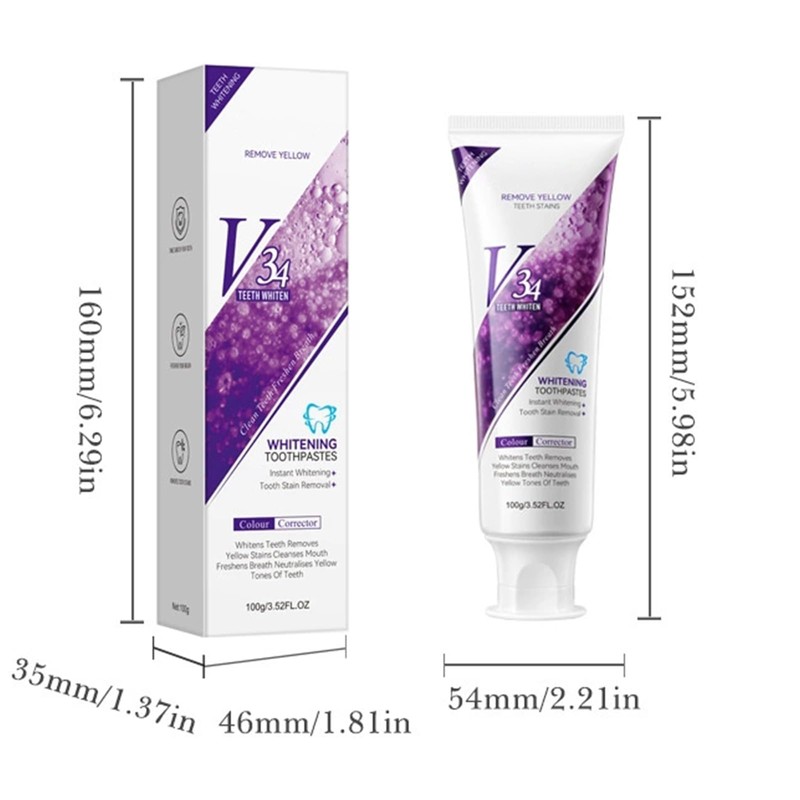Whitening Toothpaste for Radiant White Teeth, 100 g Teeth Whitening